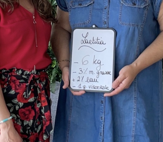Photo avec une ardoise de résultats — 12