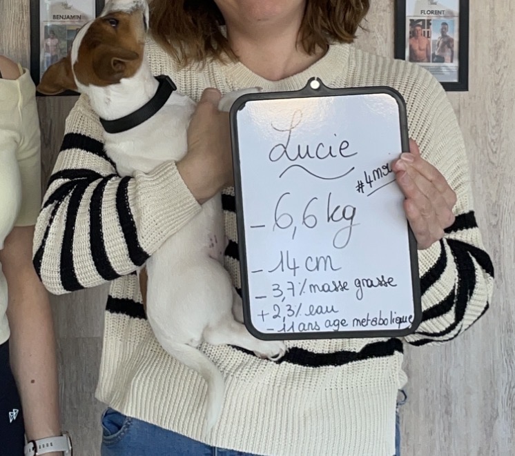 Photo avec une ardoise de résultats — 17
